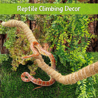 Vigne grimpante flexible en fibre de coco pour reptiles, décoration pour terrarium de dragon barbu, caméléon, serpent, gecko, lézard