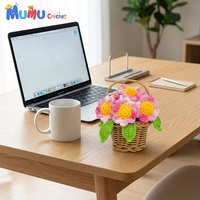 Tournesol en crochet pour le soutien émotionnel, plante en pot, mini panier de fleurs fait main, amigurumi pour la décoration du tableau de bord de voiture, compagnon de bureau, cadeau