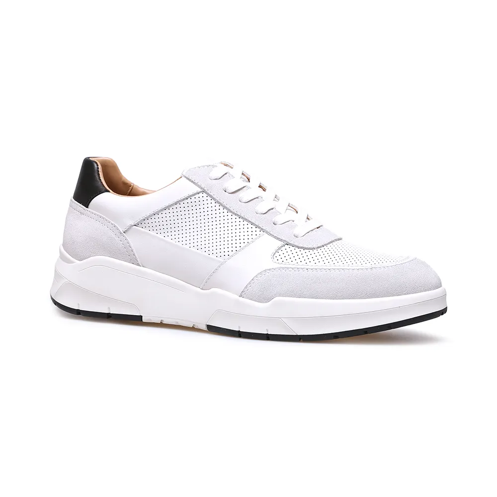 White Men Sneakers China Wholesale High End Breathable Men White Leather Sneakers Shoes