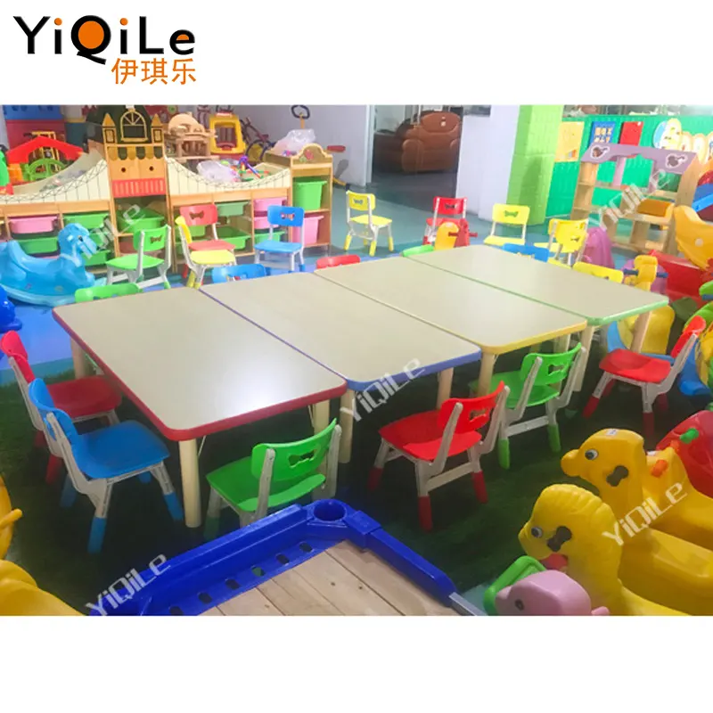 YIQILE أطفال جميلة مجموعات أثاث جديد لون الخشب مربع طويل liftabled طاولة طاولة الدراسة <span class=keywords><strong>للأطفال</strong></span> للمدرسة