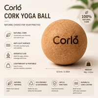 Balle de massage en liège 100% naturel pour le yoga et le Pilates, pour la libération des points de tension et la récupération physique