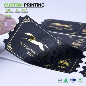 Etiqueta Personalizada de Cartulina con Barniz Localizado, Detalles Dorados, Borde Festoneado y Media Ranura Redonda para el Año Nuevo Lunar - Product Image 1
