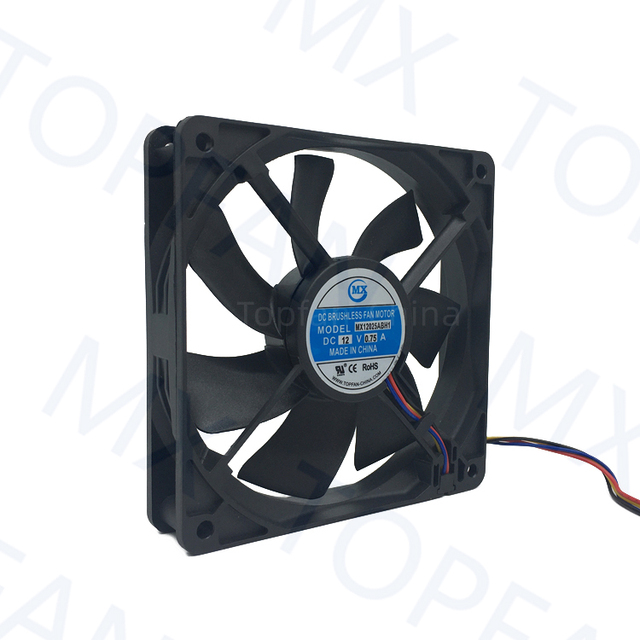 120mm Computer Fan Pwm 4 Pin 120*120*25mm 12025 Silent Dc 12v 24v Bldc Low Noise Axial Flow Fan