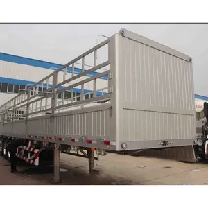 豚、牛、羊の動物輸送用の中国のホットユーティリティバルクハイサイドフェンス貨物トレーラー