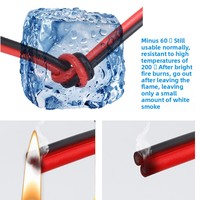 Fil de cuivre extra souple en silicone rouge et noir, multibrins rond, 0,08 mm, 20 AWG, résistant aux températures, tension nominale 200-600 V