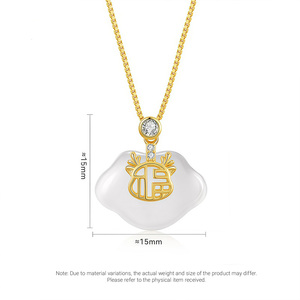 Collana ALICE in Argento Sterling S925 con Pendente in Giada Hetian di Alta Qualità - Product Image 4