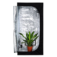 Système hydroponique d'intérieur 60 x 60 x 140 cm pour kit de culture en tente, cadre métallique complet, système réfléchissant, serre de jardin pour petites plantes