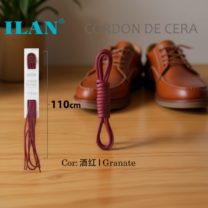 Cordones Encerados Ilan de 110 cm Color Granate para Zapatos - Product Image 3