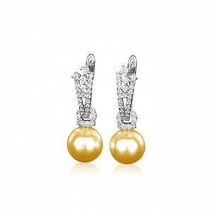 Boucles d'oreilles Tiffany & Co. en perles et diamants, or 18 carats, diamants naturels taille brillant ronde, couleur D, certifiés GIA, pour mariage, femme - Product Image 1
