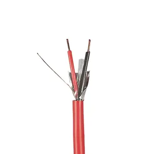 High Quality 300V 2 Core 14 AWG Bare Stranded Copper Shielded Fire Alarm Cable