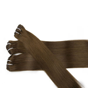 SHY alta calidad #4 Color crudo cutícula alineada cabello solo donante sedoso recto Clip de cabello para mujeres hechas de cabello humano - Product Image 3