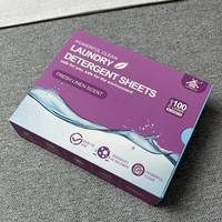 Feuilles de détergent à lessive jetables à nettoyage en profondeur concentré avec logo personnalisé COMMIGLOW pour le lavage en machine des vêtements