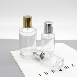 Flacons de parfum rechargeables en verre de luxe de 50 ml, style cylindrique, avec clip, vides, en gros - Product Image 2