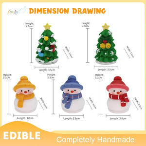 Bonhomme de neige en forme d'arbre de Noël fait à la main sucre 3d décoration de gâteau fournisseur Dessert Cupcake décorations comestibles - Product Image 2