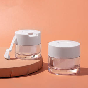 Pot de crème pour les yeux, contenant de crème pour le visage avec cuillère, capacité personnalisée, emballage pour soins de la peau, pot cosmétique vide rechargeable, personnalisable - Product Image 1
