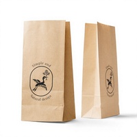 Sacs en papier kraft recyclables à fond plat, impression numérique personnalisée en gros, sacs en papier SOS pour l'emballage de cadeaux alimentaires