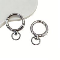 Porte-clés rotatif personnalisé à fermoir rond avec anneau en O, clips de fixation pour sacs, pendentifs et accessoires de bricolage