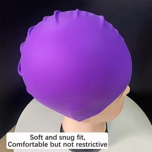 <span class=keywords><strong>Bonnet</strong></span> <span class=keywords><strong>de</strong></span> <span class=keywords><strong>bain</strong></span> pour femmes, hommes, adultes, vibrant, léger, antidérapant, facile à enfiler et à retirer, protège les cheveux, cadeau promotionnel, confortable - Product Image 6