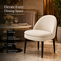 Fauteuils à dossier rembourré, avec coussin moelleux et revêtement en tissu bouclé pour restaurant italien, restaurant français et café espagnol