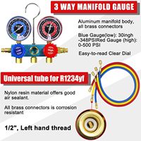 Manomètres de climatisation R1234yf, ensemble de manomètres de collecteur 3 voies 1234yf, kit de recharge de climatisation automobile avec flexibles de 5 pieds