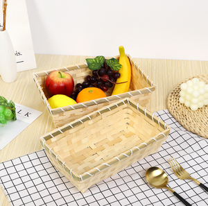 Panier à collation artisanal en bambou tressé pour <span class=keywords><strong>fruits</strong></span> <span class=keywords><strong>secs</strong></span>, pain et chips, idéal comme panier cadeau de <span class=keywords><strong>Noël</strong></span> - Product Image 5