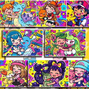 Pósters de Arte con Temática de Anime Pokémon, Serena, Misty, Mallow, Blaziken, <span class=keywords><strong>Lapras</strong></span>, Tarjetas Coleccionables de Dibujos Animados - Product Image 6