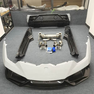Pour <span class=keywords><strong>Lamborghini</strong></span> Huracan LP580/LP610 modifié Style <span class=keywords><strong>EVO</strong></span> grand Kit de carrosserie Kit de carrosserie automatique jupes latérales de pare-chocs de voiture lèvre avant - Product Image 2