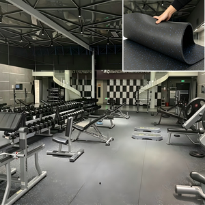 <b>Rubber</b> Gym <b>Floor</b> Mats Non-Slip Wear Resistant Shock Absorbing Durable Protective Flooring for Fitness Studios - Product Image 1