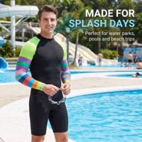Combinaison de plongée en néoprène 3 mm pour homme, manches longues, fermeture éclair au dos, pour sports nautiques