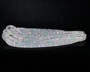 Perles d'opale éthiopienne : brin de perles Heishi facettées de 6 mm pour la création de bijoux - Product Image 2