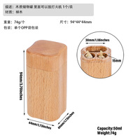 Logo personnalisé Smoking Shop Porte-cigarettes en bois Tube Conteneur Briquet Holder Case Combo Tobacco Stash Case