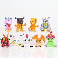 Figur Aksi PVC Anime Jepang Digimon Adventure, Boneka Yagami Taichi Digivice Digimon Set 9pcs Mainan