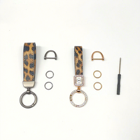 Porte-clés de voiture à imprimé léopard exquis, nouveau design, porte-clés romantique pour couple, anneau de porte-clés