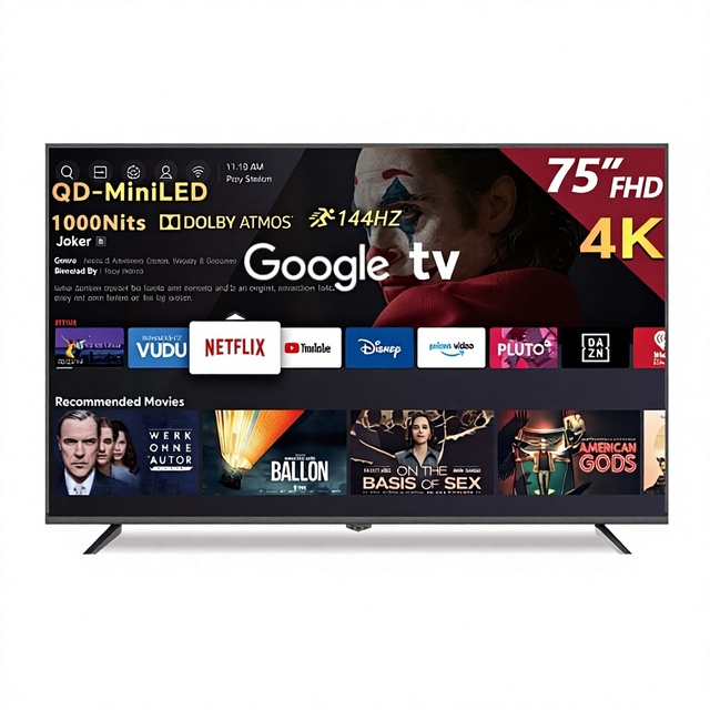 Central Asian Export 55-inch Mini LED 4K Smart HD LCD TV Plastic Aluminum Alloy Construction Ultra-Thin 75/85-inch Full-Screen