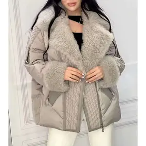 High-End Ziegenhaar Echte Pelz kragen Pelz Daunen jacke Weiblich Lose und warme Daunen jacke Leder und Pelz Integrierter Schlankheit mantel