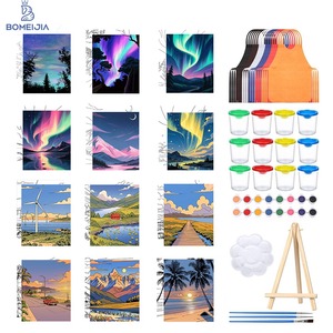 Bộ tranh nghệ sĩ hoàn chỉnh, Bộ 7 loại, cái/bộ 108, cọ + sơn + vải + Tạp dề + Xô cọ rửa + bảng màu + Chân đế vẽ - Product Image 1