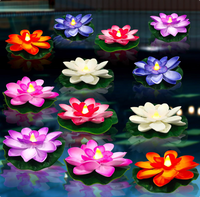 Bougie LED flottante imperméable en forme de lotus, faite à la main, fonctionnant sur piles, pour Halloween, la fête des mères, Noël, l'extérieur, la maison, le jardin