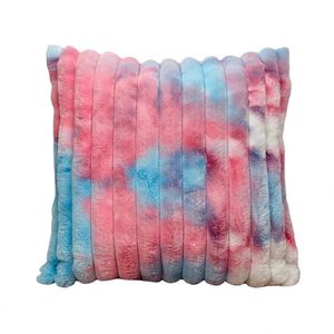 Housse de coussin décorative en fausse fourrure de lapin rayée, double face, super douce, pour l'hiver, décoration d'intérieur, peluche confortable - Product Image 2