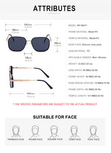 Occhiali da Sole Partagas alla Moda con Logo Personalizzato, Montatura Quadrata in Metallo con Cerniera a Molla, Protezione UV400 per Uomo - Product Image 6