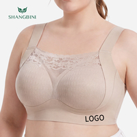Soutien-gorge élégant et confortable SHANGBINI, soutien-gorge sans fil grande taille, soutien-gorge lisse sans couture au dos, fabrication en usine