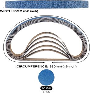 Courroies abrasives en zircone de petite taille 3/8x13 pouces - Product Image 4