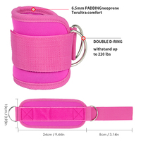 LADYGLOW Sangles de cheville réglables pour machines à câble Rose Gym Néoprène Fitness Sangle de cheville rembourrée