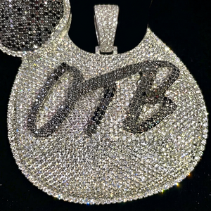 Colgante Hip Hop de Plata 925 para Hombre con Incrustaciones de Diamantes Cultivados en Laboratorio, Amuleto de Bolsa de Dinero, Logotipo Original Trap Boyz - Product Image 1