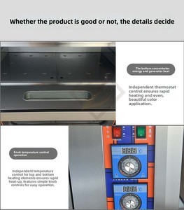 Equipo de Panadería de Alta Calidad, Horno de <span class=keywords><strong>Pizza</strong></span> a Gas de 3 Niveles y 6 Bandejas y Horno Completo para Baguettes para Uso Doméstico y Restaurantes - Product Image 4
