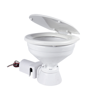 Système de toilette marine électrique moderne SEA FLO à courant continu avec double chasse d'eau par gravité et pompe pour remplacement de bateau et de yacht