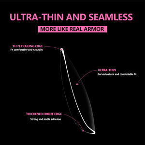 JIEYU - Uñas Postizas Cortas de Cobertura Completa, Desmontables, Estilo Francés, Almendradas, para Salones de Uñas y Uso Personal - Product Image 4