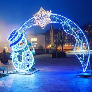 Arche de vacances éclairée personnalisée de 10 pieds de hauteur grande promenade à travers les lumières de motif de Noël - Product Image 4