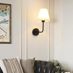 Lámpara de Pared <span class=keywords><strong>LED</strong></span> E26 Moderna y Sencilla de Hierro con Tela, Luz Blanca Cálida 2700K, Control por Interruptor, Recargable, Sin Cables, Novedad Transfronteriza - Product Image 4