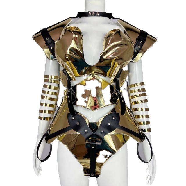 Gold Armor Dance Performance Costume - GOGO Outfit Party Cosplay