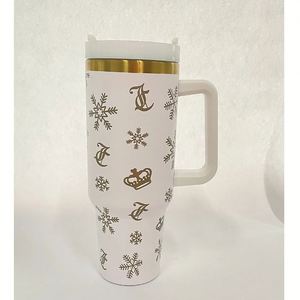 Custom Electroplating Gold Spill Proof Stainless Steel 40Oz Glass Mug Tumbler With Handle and <b>Straw</b> - Product Image 2